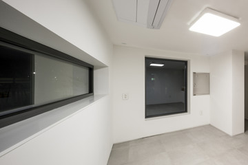 white empty room at the night.