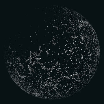 Dot, line and surface consisting of abstract graphics.
