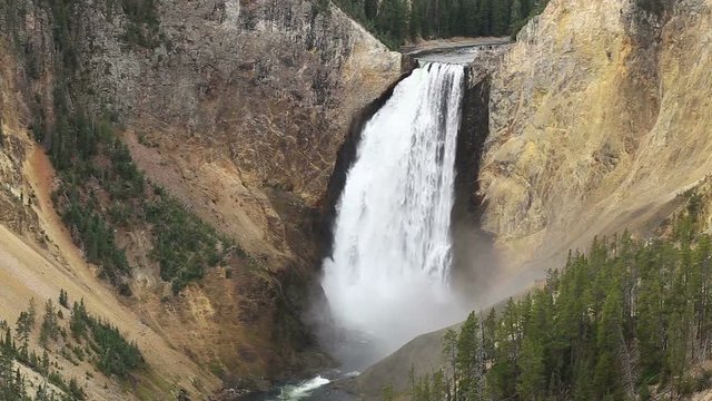 Wide view of Lower Yellowstone Falls