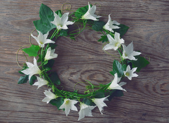 beautiful wreath of Ivy gourd flower and leaf (coccinia grandis)
