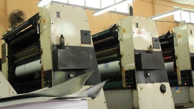 machines in printing workshop


