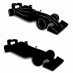 Fototapeta premium silhouette of a formula F1 racer, vector draw