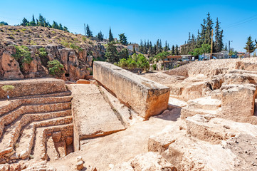 Hajar al Hibla of Baalbek in Lebanon. It is located about 85 km northeast of Beirut and about 75 km...