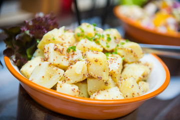 boiled potatoes appitizer in salad corner