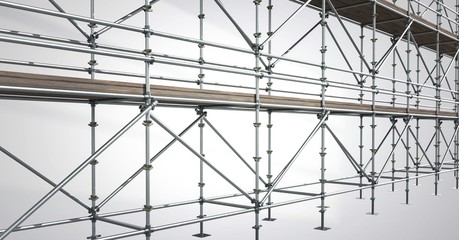 3D scaffolding in diagonal with white background