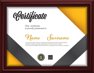 certificate template,letter size diploma, vector illustration