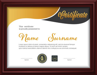 certificate template,letter size diploma, vector illustration