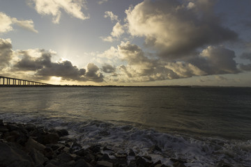 Por do sol sobre o Rio Potengi, Natal, Brasil