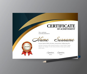 Certificate template,A4 size diploma, vector illustration