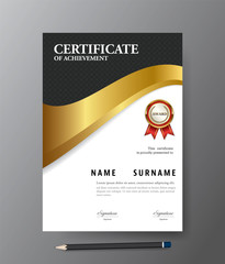 Certificate template,A4 size diploma, vector illustration