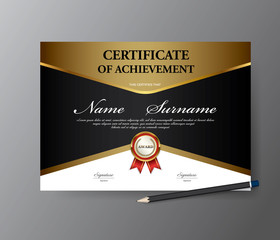 Certificate template,A4 size diploma, vector illustration