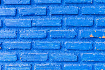 Blue brick wall background for old vintage background concept - Powered by Adobe