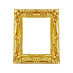 Wooden vintage frame isolated on white background