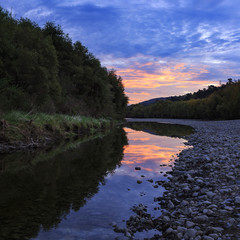 Sunset sur Lower Hutt River