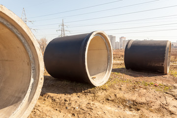 sewer pipe in the trench