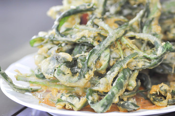 fried vegetable or fried morning glory dish