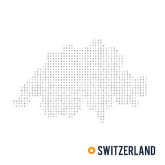 Binary code vector stylized map of Switzerland isolated on white background