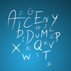 Fototapeta na wymiar Hand draw alphabet character ABC Doodle Style