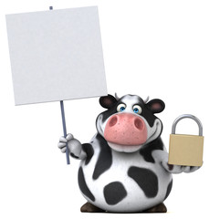 Fun cow - 3D Illustration