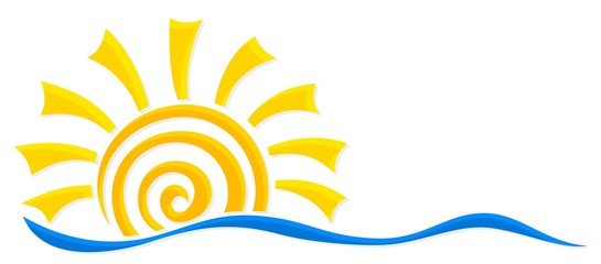 Fototapeta na wymiar logo sun and sea.