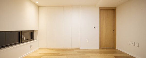 white empty room at the night.