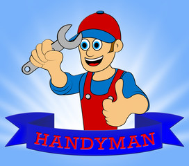 House Handyman Displaying Home Repairman 3d Illustration