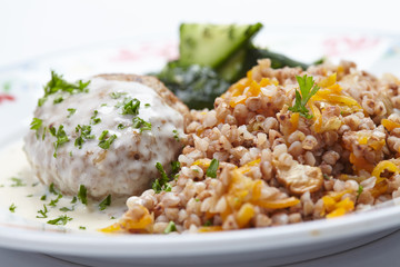 buckwheat with cutlet