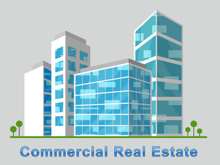 Commercial Real Estate Downtown Represents Properties 3d Illustration
