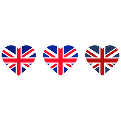 United Kingdom flag map heart