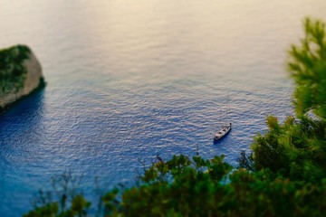 Zakinthos island, Greece, Navagio beach, boat