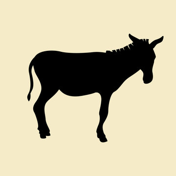 recommend clip art: Donkey vector illustration  black silhouette