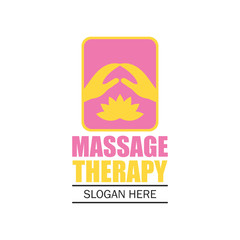 massage therapy logo with text space for your slogan / tagline, vector illustration