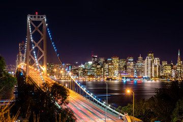 Fototapeta na wymiar Bay Bridge and San Francisco skyline