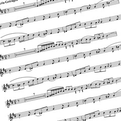 Fototapeta premium Black and white background with music notes for graphic design.