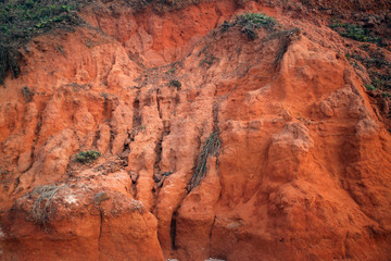 natural red clay hill - detail