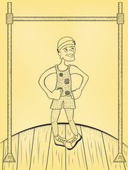 bold man is ready for overhand pull ups