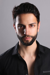 Portrait of a handsome bearded man