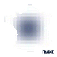 Obraz premium Vector pixel map of France isolated on white background