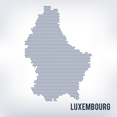 Vector hexagon map of Luxembourg on a gray background