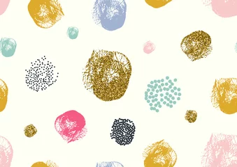 Tapeten Vektornahtloses Muster mit Hand gezeichnetem Goldglitter © Olga_Rom