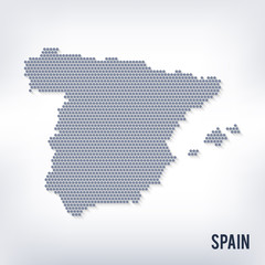 Vector hexagon map of Spainon a gray background