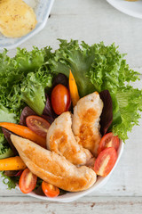 Chicken Salad in white bowl.