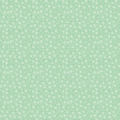 Seamless pattern with small flowers and leaves. Cute, simple background to print on textile, fabric, wallpapers, manufacturing, covers, scrapbooking. Millefleurs liberty style. Vintage feedsack folk