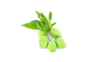 Fresh mango isolated on white background.