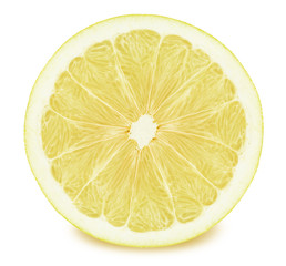 Half of pomelo isolated on a white background.