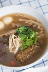 Fish maw soup or Chinese soup.