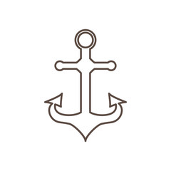 Anchor in the style of the outline. Vector illustration.
