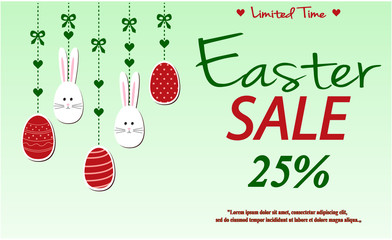 Easter Sale card or background. vector illustration.