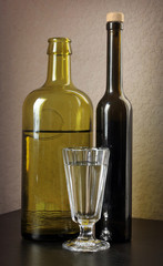  Shot Glass and Two Bottles
