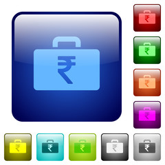 Indian Rupee bag color square buttons